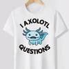Милая I AXOLOTL QUESTIONS Футболка с принтом букв для мальчиков, креативная, повседневная, удобная, с коротким рукавом, с круглым вырезом, детская одежда для лета