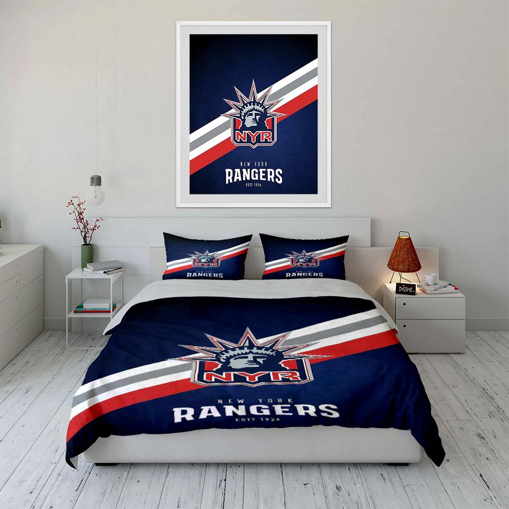 Постельное белье New York Rangers Комплект постельного белья Пододеяльник Комплект с пододеяльником Наволочки (1 * Пододеяльник 2 * Наволочки, без одеяла)
