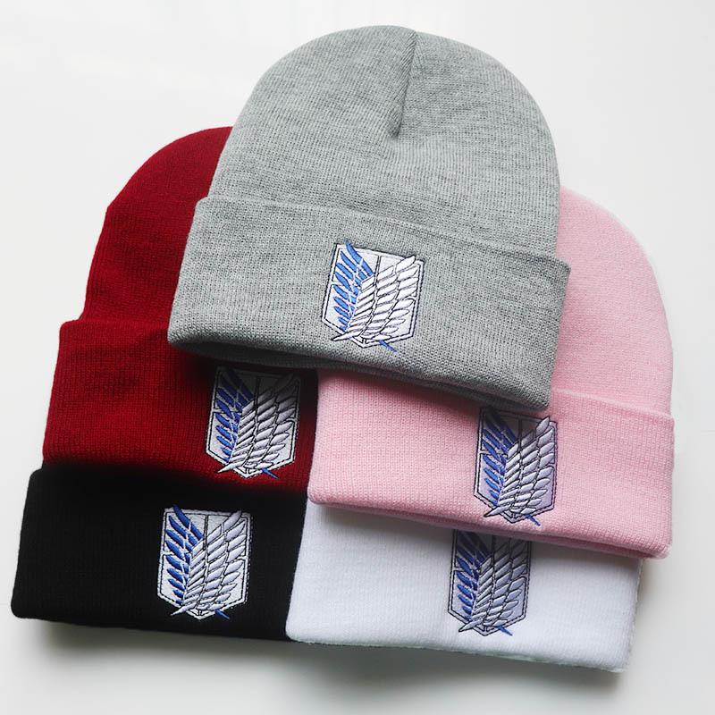 Wings of Freedom Anime Attack on Titan Embroidered Knit Hat Woolen Hat Warm Student Hat Unisex Cold Weather Hat