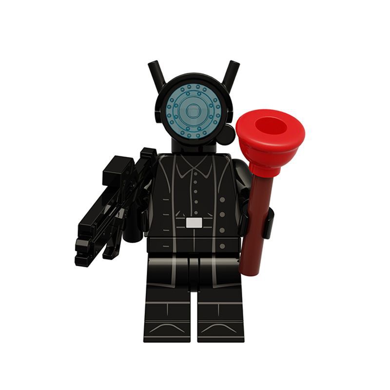 Юмористические фигурки из строительных блоков с персонажами на туалетную тематику и взаимозаменяемыми деталями