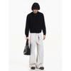 Blaexit American Minimalist Short Sweater for Men, Winter Loose Round Neck Inner Layer, Commuter Black Knit Top