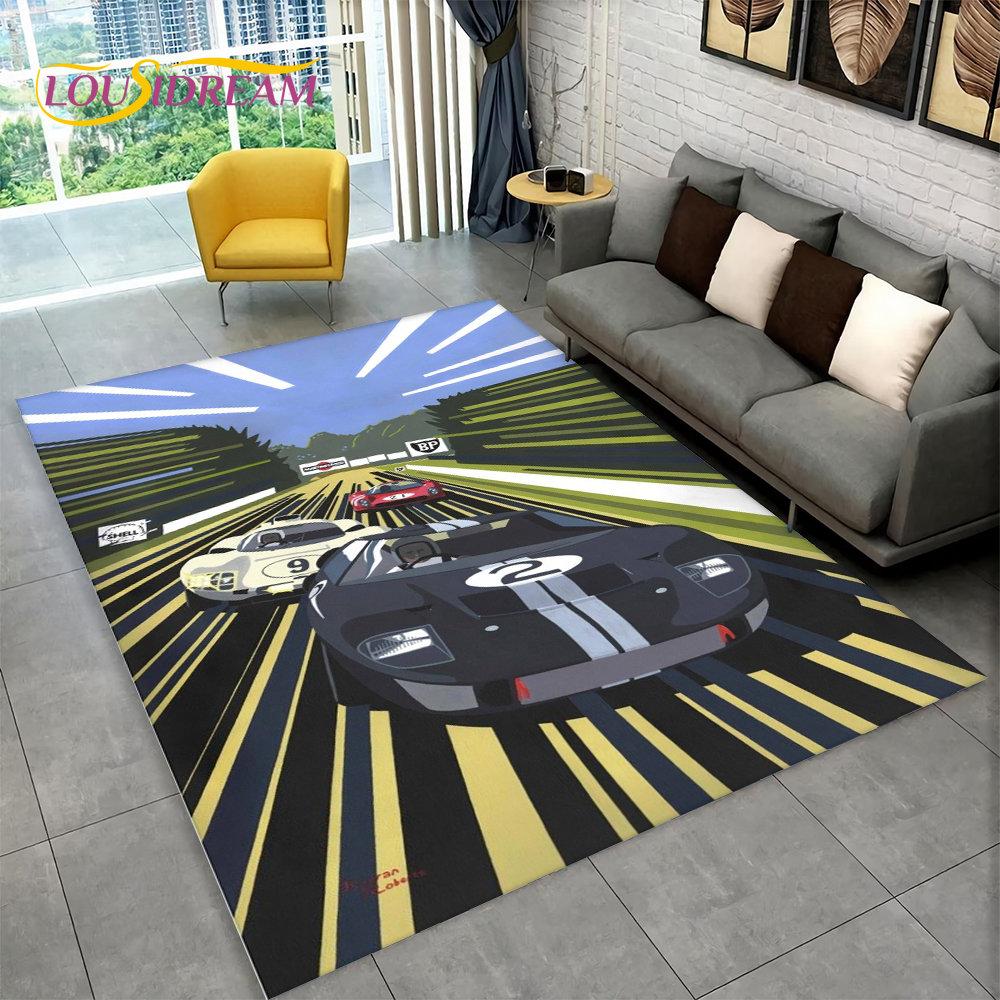 Коврик для гоночных спортивных автомобилей, большой, ковер для дома, гостиной, спальни, дивана, коврика для двери, детский нескользящий коврик для кухни