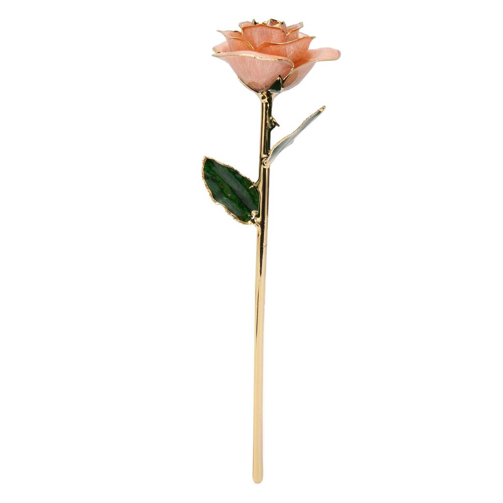 Gold Dipped Rose 24K Gold Plated Dipped Rose with Stand for Valentine " S Day and Anniversary Pink