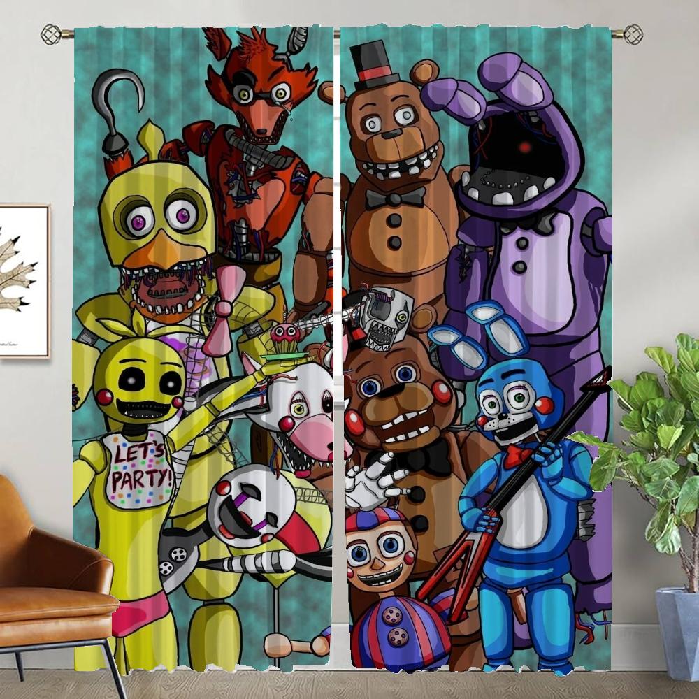 Элегантные шторы для гостиной Five Nights Home Interior Curtains 2 шт. Разделительные шторы Тюль для спальни Шторы