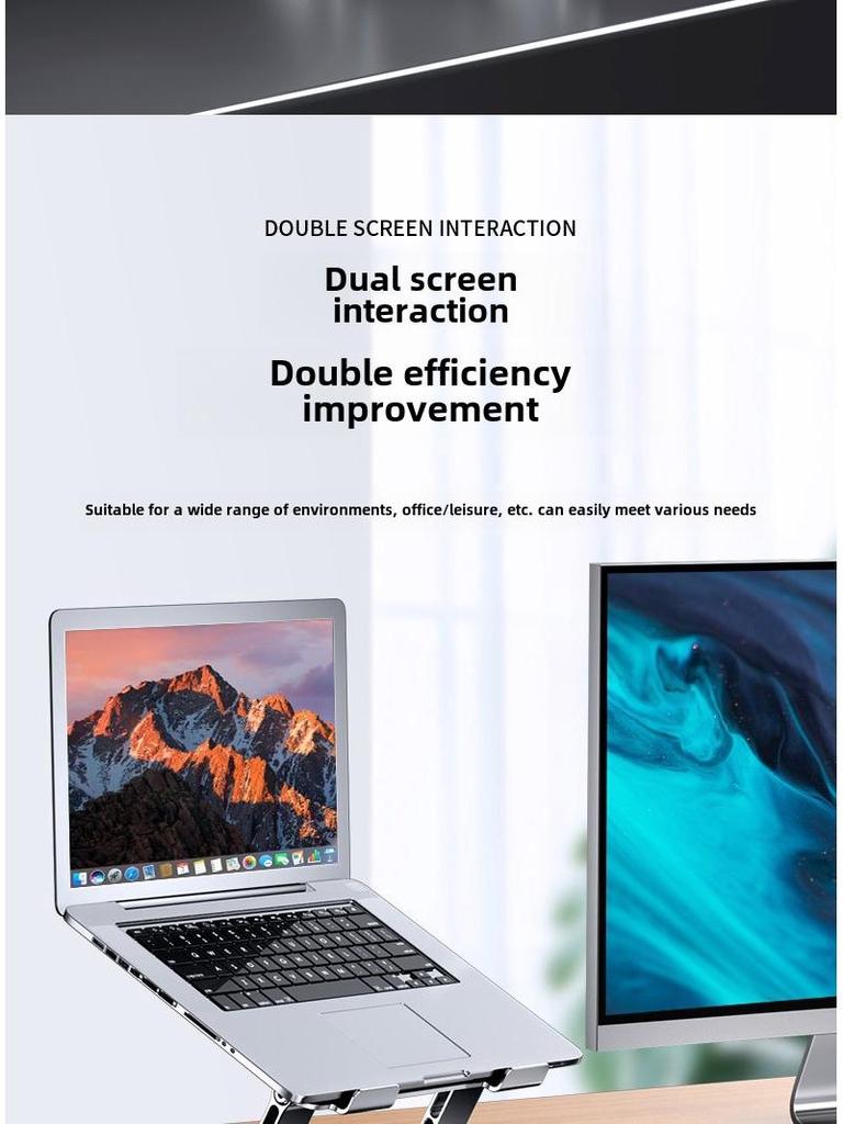 Вращающаяся подставка для ноутбука из алюминиевого сплава с регулируемой высотой и теплоотводом