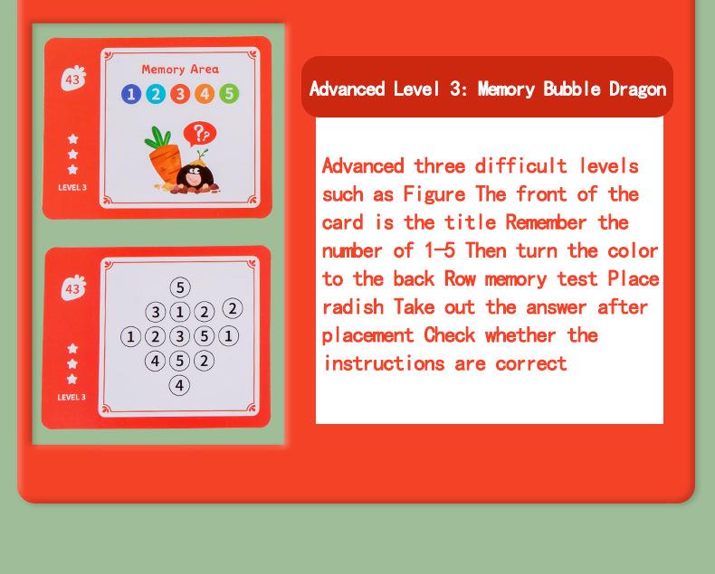 Wooden Bubble Dragon Logic and Memory Training Board for Kids