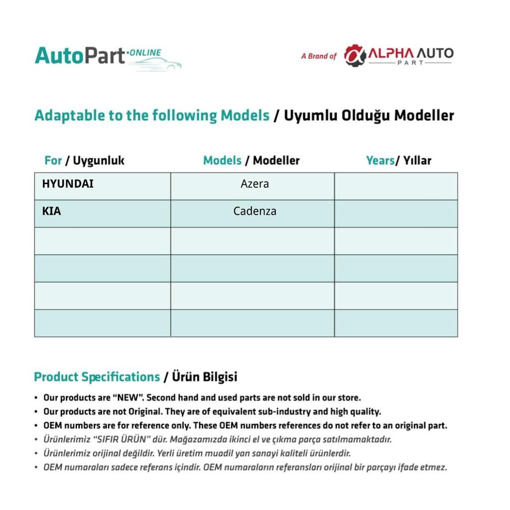 Rear Curtain Gear for Hyundai Azera, Kia Cadenza- (30Teeth)