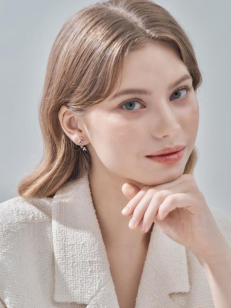 [ELLE Jewelry] Длинные серьги с мотивом листа 14-каратного золота ELGPEE530