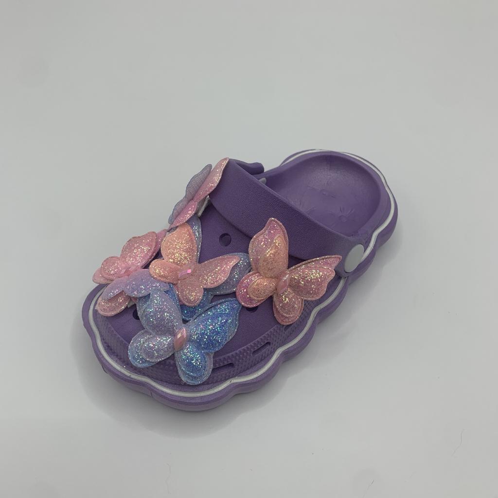 Бытовая детская обувь с отверстиями для девочек, летняя новая детская обувь с милой мультяшной бабочкой, сумка, голова, классные тапочки