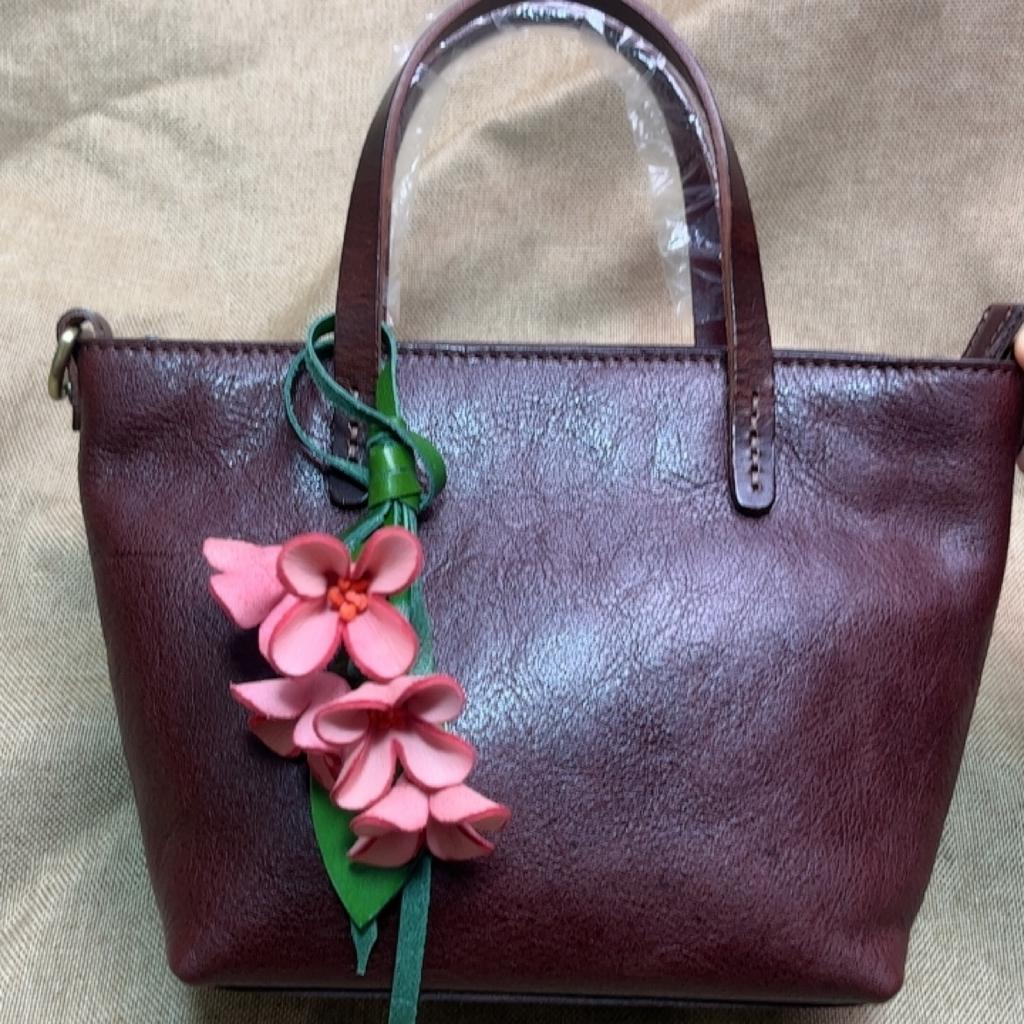 Мода Натуральная Коровья Кожа Подвеска-Цветок Брелок Шарм для Сумки Ежедневник Османтус Подвеска для Ключей Автомобиля Креативная Подвеска Тюльпан Аксессуары для Сумки