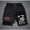 Аниме принтованные мужские шорты для взрослых Double Fitness спортивные и повседневные брюки среднего размера