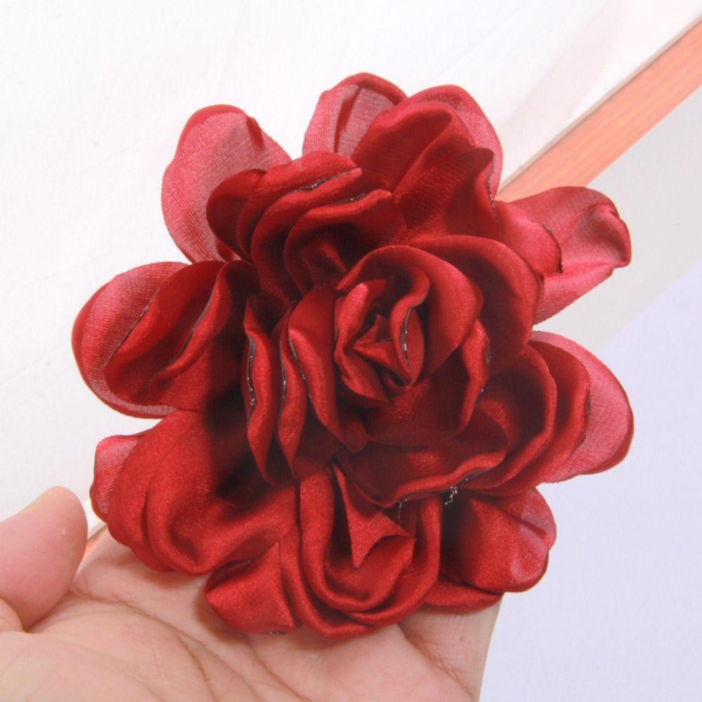Handmade Lapel Pin Accessories Fabric Artificial Flowers DIY Sewing Patches  for Headbands Headwear