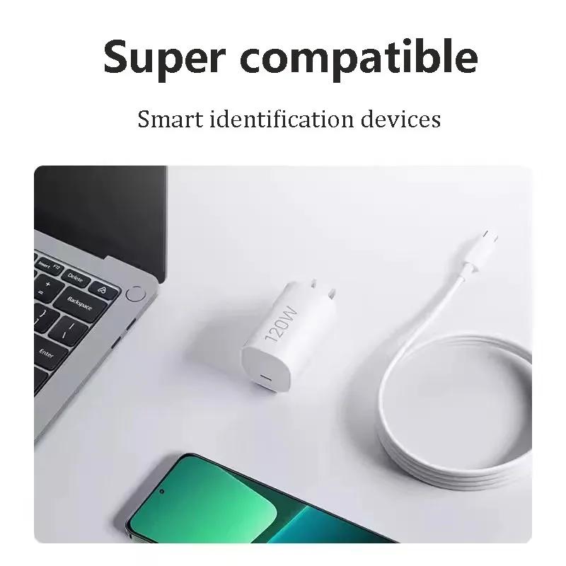 Оригинальное зарядное устройство Xiaomi 120 Вт GaN Little Pudding с быстрой зарядкой, выход USB-C и набором кабелей Type-C, США