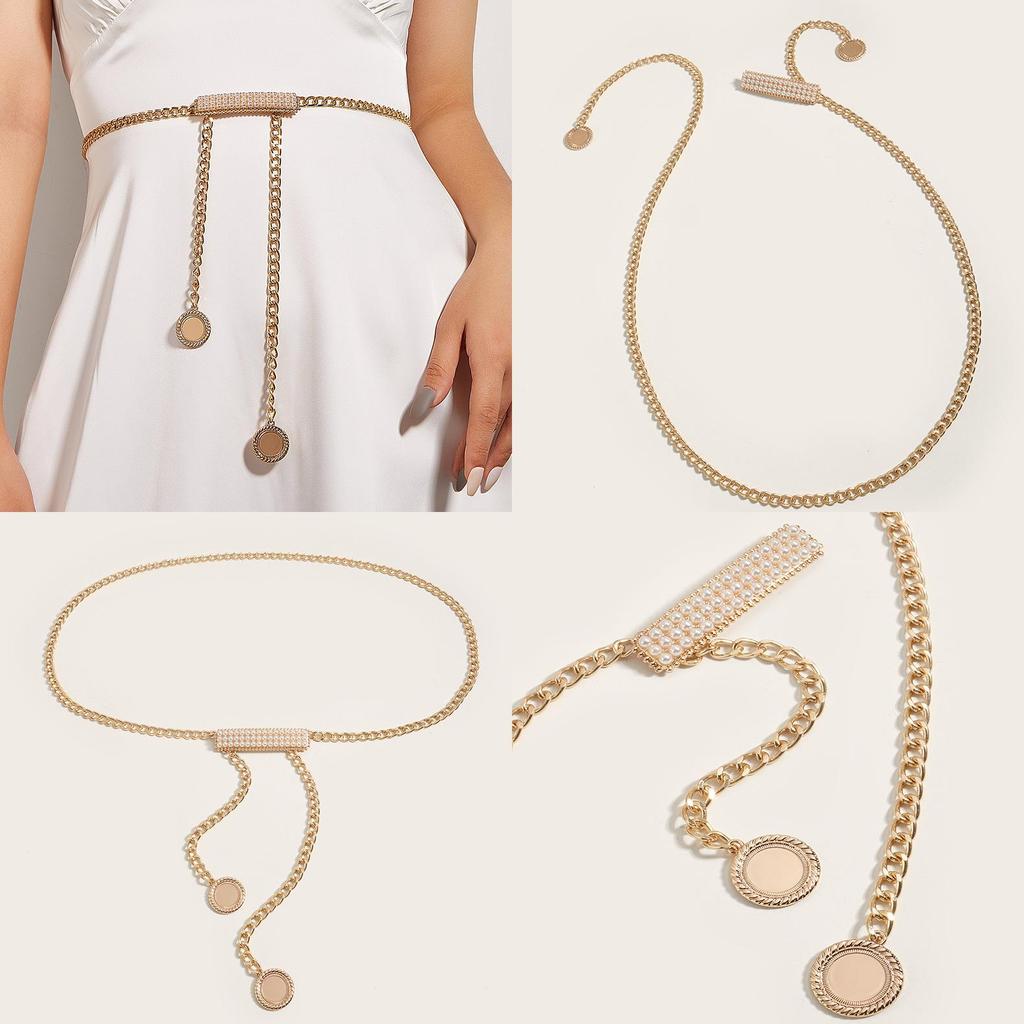 Chain Waist Metal Women With Pearl Buckle For Elegant Summer Winter Outfits