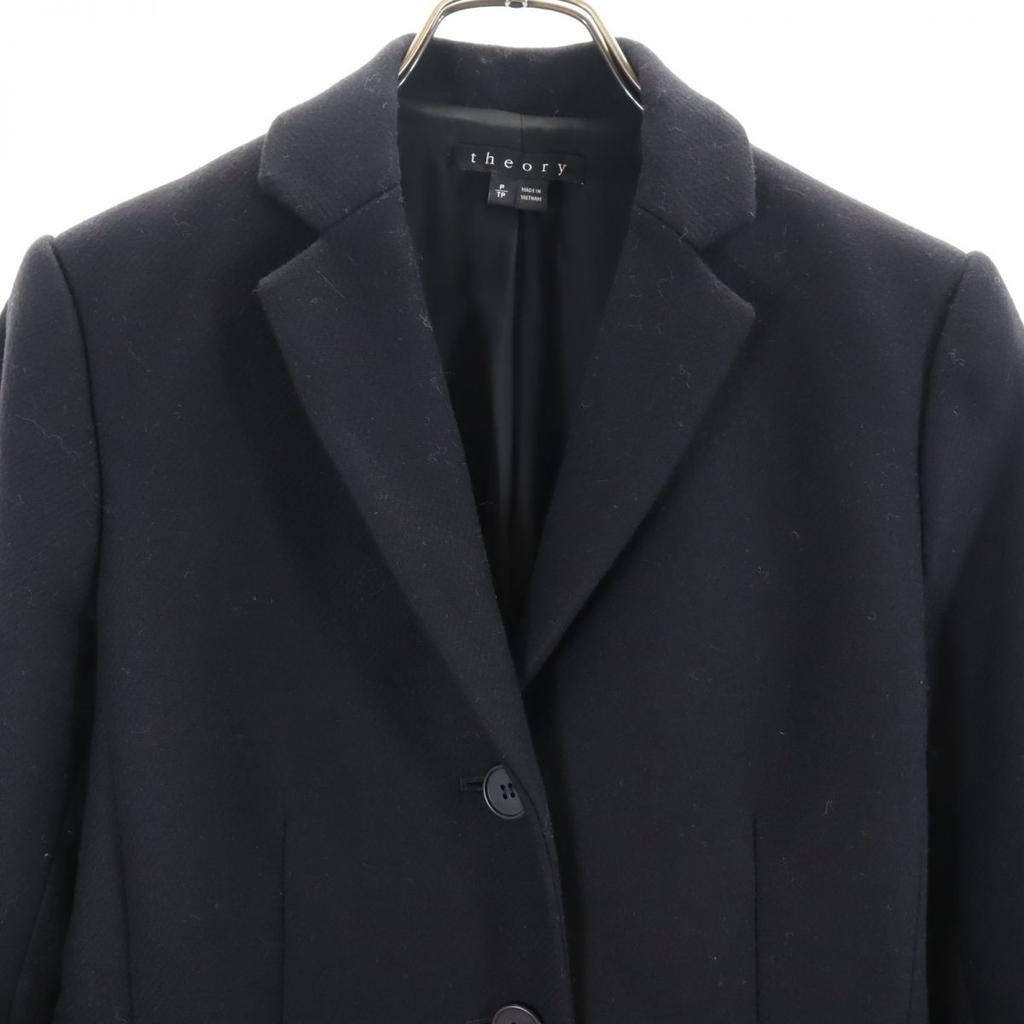 Theory Long Sleeve Wool Coat P Black Series Women Used