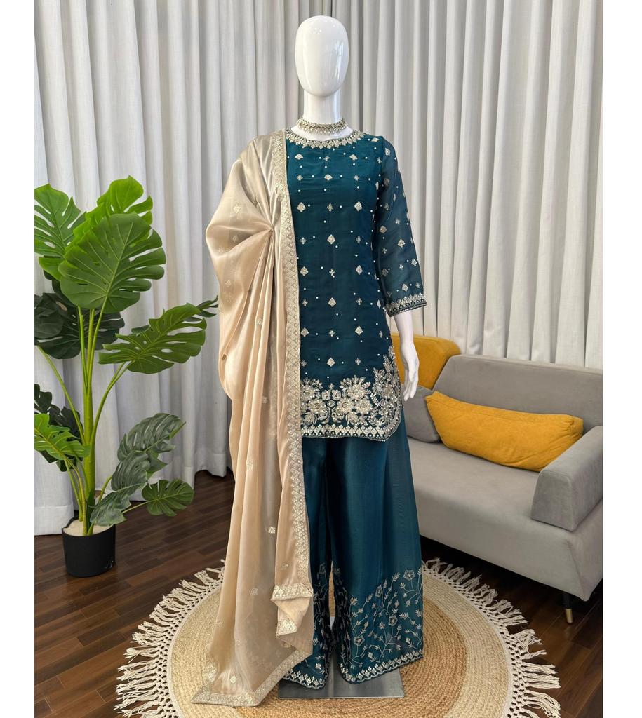 Дизайнерский набор Palzoo Элегантная этническая одежда Женский костюм Сальвар Камиз Болливудский пакистанский костюм