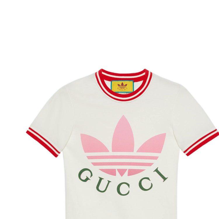 Gucci X Adidas Originals Футболка женская Белая 723405-XJE2D-9095