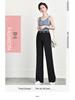 Women's High Waist Wide Leg Pants with Elastic Waist - Black, Loose Fit, Perfect for Spring and Summer