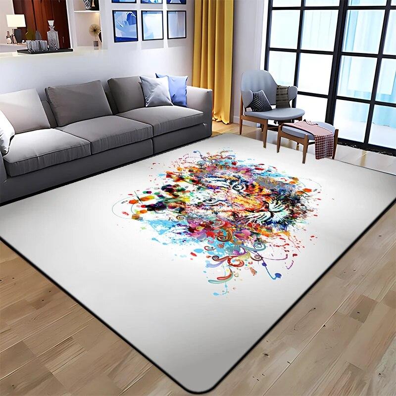 3D Printing Tiger Beauty Printed Carpet for Living Room Non-Slip Area Rug Bedroom Modern Home Decoration Yoga Mat Dropshipping