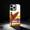 Surfboard Surfing Art Surf Girl Phone Case For iPhone 17,16,15,14,13,12,11 Plus,Pro Max,XS,Colored silver phone case