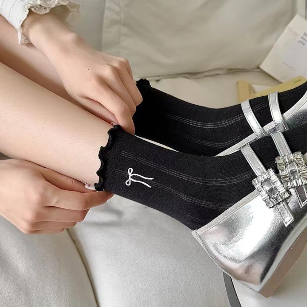 Sweet Bow Lace Hollow Socks Lolita Style Short Crew Socks New Anklets Socks  for Spring Summer