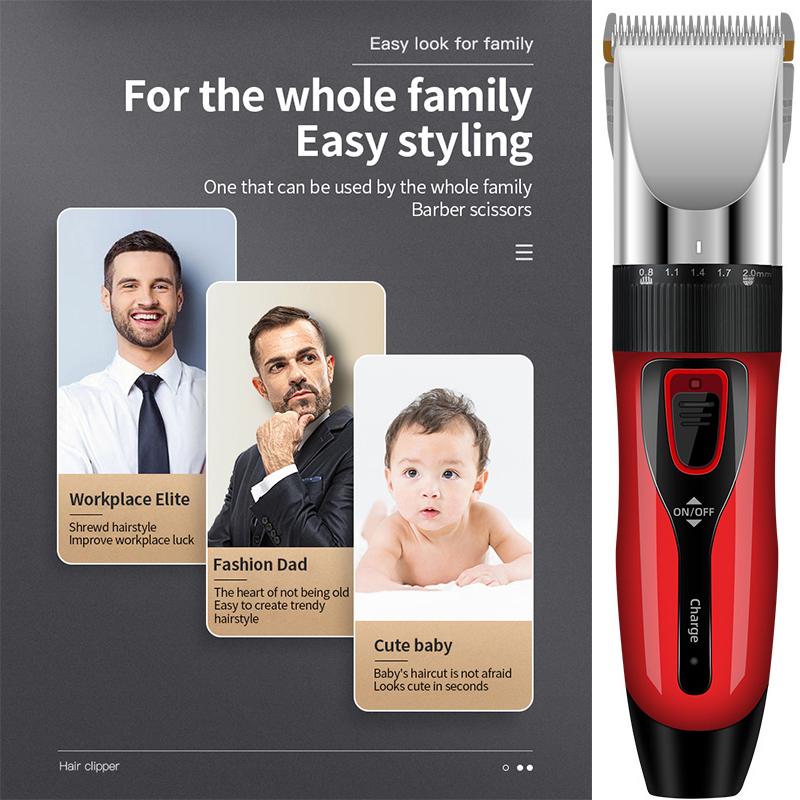 Полный набор, семейная электрическая машинка для стрижки волос, бытовая машинка для стрижки волос для взрослых, детей и детей, электрическая аккумуляторная машинка для парикмахерской, парикмахерский набор