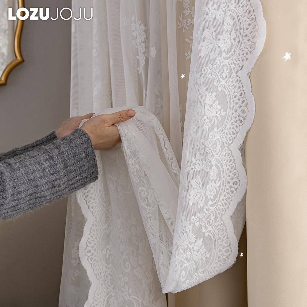 Комплект штор LOZUJOJU Hollow Star Blackout и кружевных прозрачных штор, интегрированная газовая штора и штора для гостиной, спальни, домашнего декора