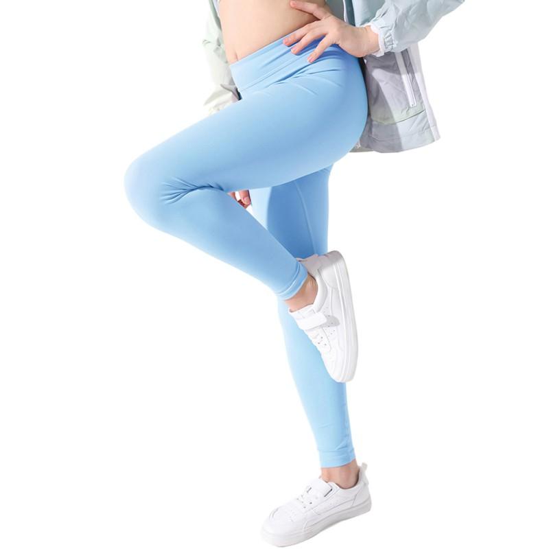 Спортивные леггинсы для девочек 4–9 лет, однотонные эластичные штаны для йоги