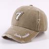 Korean version of heavy industry washed baseball cap spring and summer versatile hole old wide brim show face small washed cap