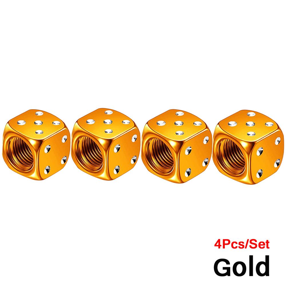 Алюминиевые колпачки для вентилей шин Dice, пылезащитные колпачки для автомобильных, грузовых, мотоциклетных, велосипедных, для вентилей Dice, стержней колес, покрышек, стержней колес, воздушных клапанов, пылезащитный колпачок