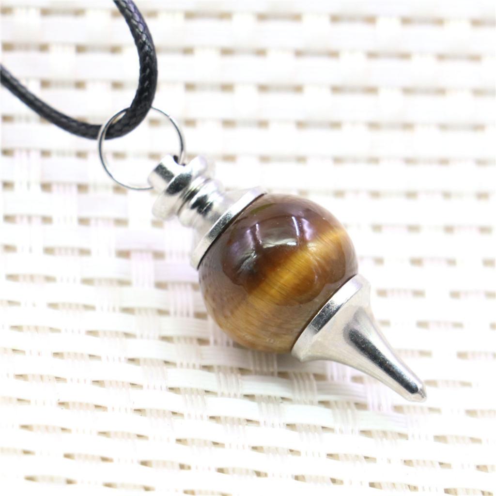 18X40 мм гвоздь круглый тигровый глаз кулон ожерелье натуральный камень сплав черная веревочная цепочка выдвижная застежка для женщин дизайн ювелирных изделий