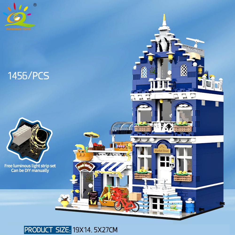 Нетоксичные игрушки Moc Городской Уголок Кофейня Архитектурный Стиль Уличный Пейзаж Микро Строительные Блоки Для Детей Строительные Кирпичики