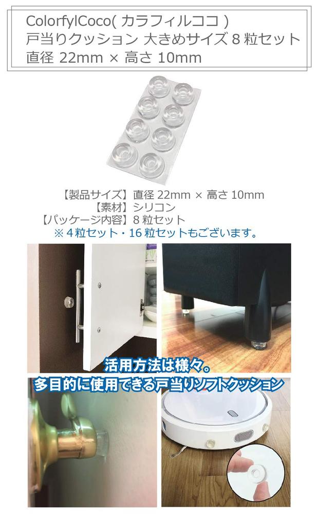 ColorfylCoco Стопор для двери Стопор для двери Резиновый Набор Диаметр 22 мм x Высота Большой Мягкий из Подушки, Ножки, Большой, Круглый, 8, 10 мм, Прозрачный, Чистый, Подушка,