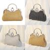 Vintage Style Rhinestone Evening Bag With Lock Closure For Formal Events And Daily Use