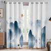 Китайский пейзаж Живопись 3D Печать Шторы Живопись тушью Горы и облака Цветение сливы Цветение персика Классические шторы