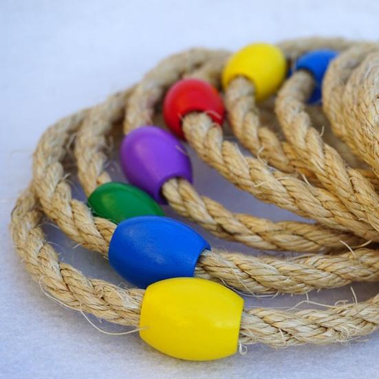 Набор для метания колец из пеньковой веревки на открытом воздухе стимулирует потенциальный дух командной работы способствует развитию координации игры