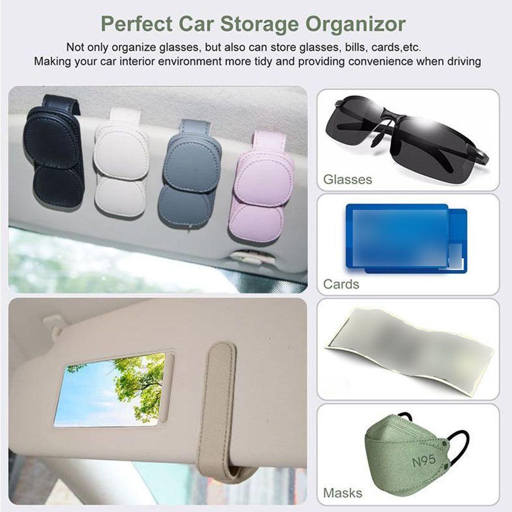 Double Clip Car Sunglasses Frame Magnetic Eyeglasses Storage Clip  for Auto Interior