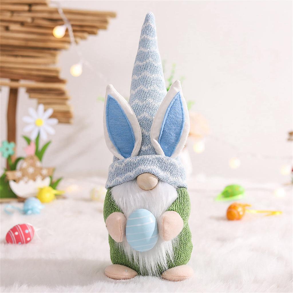 Easter Dwarf Faceless Doll Decorations Set Of Three Egg Holding Doll Decorations Desktop Decoration