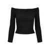 T-shirt À Manches Longues Et Épaules Dénudées Femme Urban Classics - Noir - M