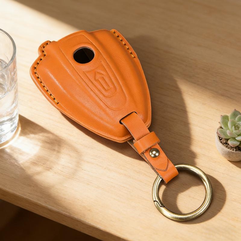 Retro Leather Motorcycle Key Case For Bmw R18 R1 R18B R18C Car Key Fob Key Chain Car Key Case Keyring Accessories