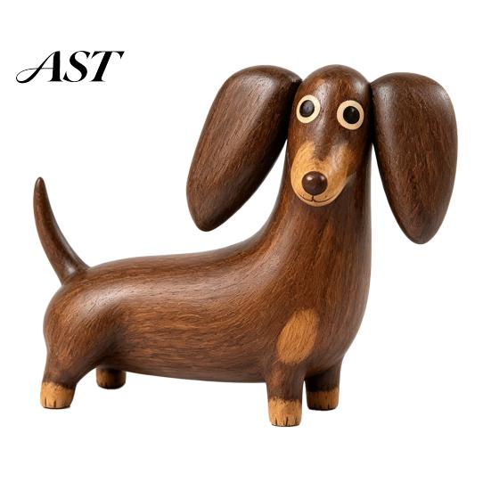 Healing Atmosphere Room Decor Retro Dachshund Dog Figurine, Cute Puppy Statue, Minimalist Desktop Ornament, Small Sculptures for Home Decorative