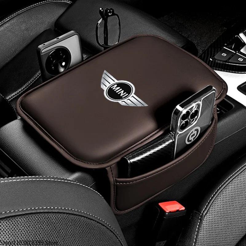 Leather Car Armrest Box Pad Center Console Arm Rest Protector Storage Pocket for ijn5 Cooper S 2011 2012 2013 R56 R50 R53 R60 5ijn