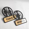 Табличка на туалет Акриловая табличка для ванной Комната Напоминание о туалете Подвесная полая табличка для Бизнес-компании Офиса Общественной двери Стены