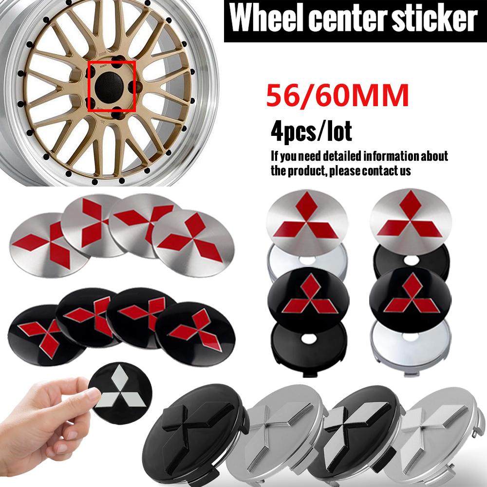 4Pcs 56mm/60mm Car Wheel Center Hub Caps For Mitsubishi Asx Lancer V73 Triton Galan Colt Logo Badge Rim Cover Emblem Accessory