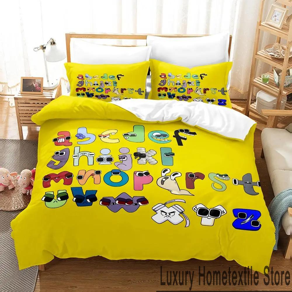 3D Принт Мультяшный Алфавит Лор от А до Я Постельный Комплект Мальчики Девочки Полуторный Двуспальный Кингсайз Пододеяльник Наволочка Кровать Мальчики Взрослый