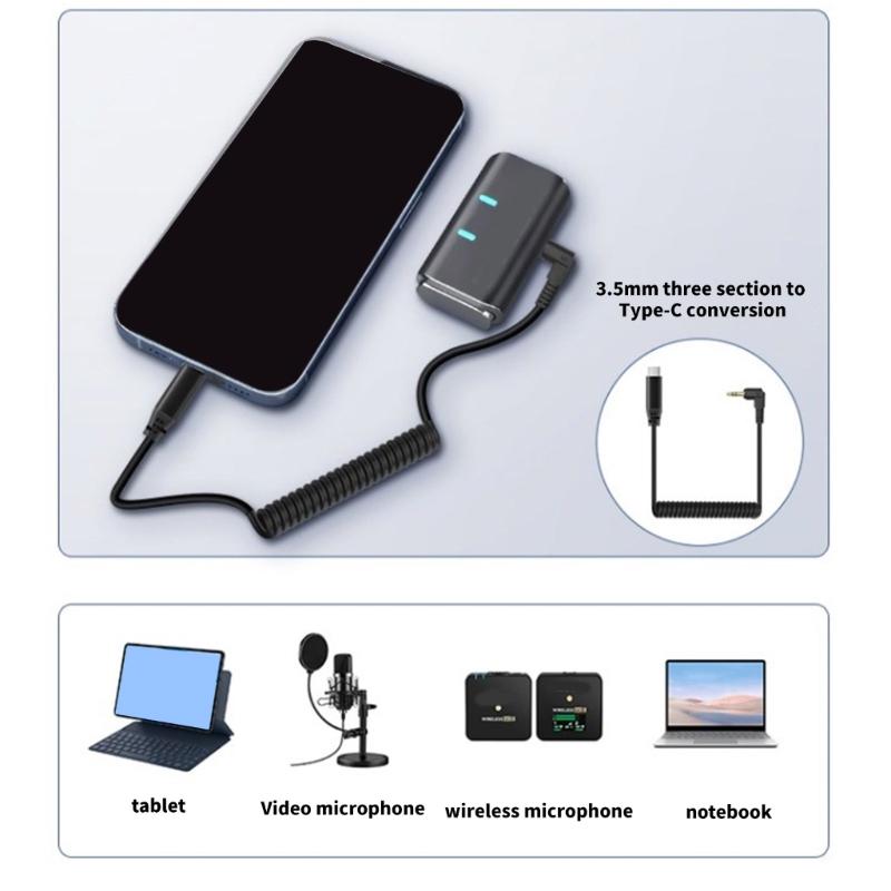 Прямой угол 3,5 мм штекер на USB C штекер Аудиокабель Hi-Fi передача звука для смартфонов, планшетов, ноутбуков Спиральный/Прямой