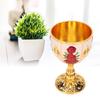 Gold Chalice 4 Inch High Zinc Alloy Retro EmNaBossed Flower Pattern Elegant Pimp Cup for Party Banquet Bar