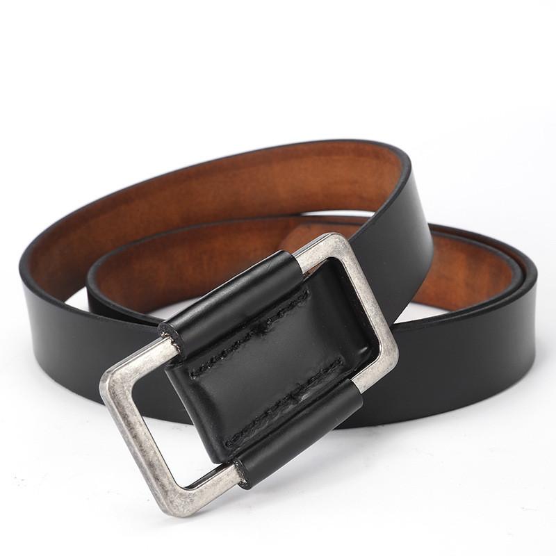 Casual Leather Belt For Women With Alloy Buckle And Highquality Leather For Pants Decoration