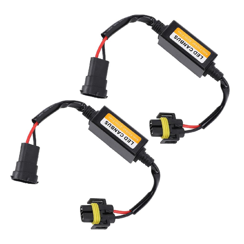 2Pcs LED Headlight Decoder Anti Flickering Harness Error Resistor Canceller Capacitor Canbus Decoder for Vehicle with