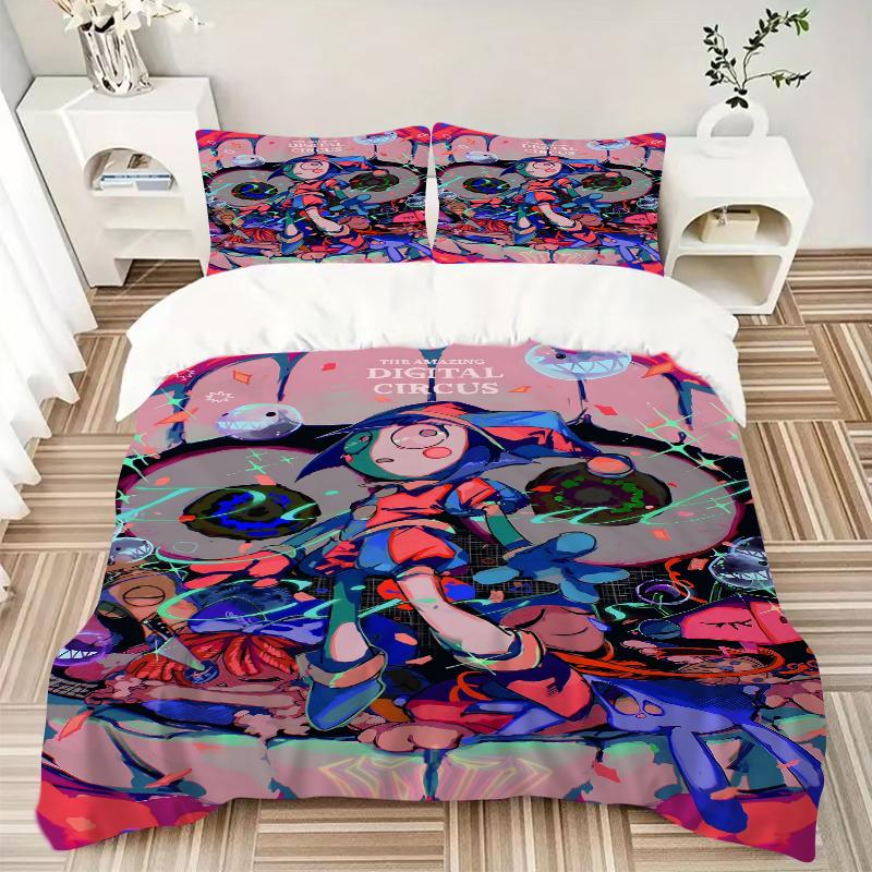 3Pcs Digital Circus Adventure Bedding Sets For All Sizes New 3D Printed Bed Cover Comforter Duvet Cover Pillowcase Bedroom Decoration